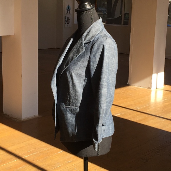 Marina Luna three-quarter inch chambray Scrunch sleeve cotton blend - Picture 5 of 10